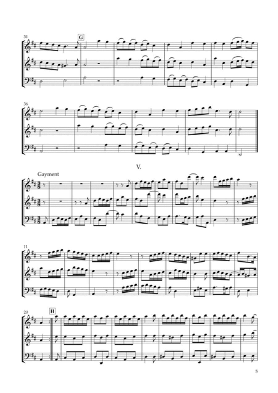 Six Sonatas No.1 for two Violins & Violoncello Op.7-1 String Trio scores gallery preview page 5