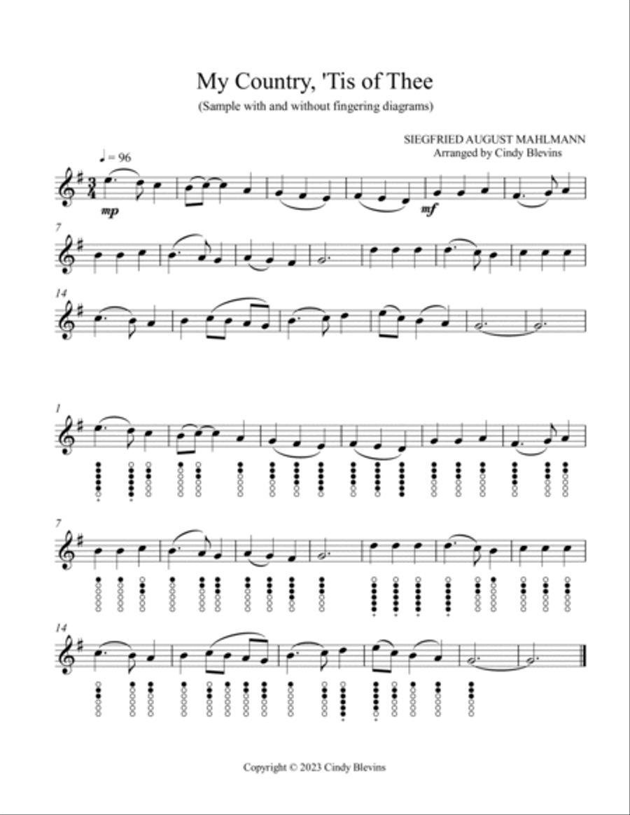 13 Hymns and Patriotic Songs, Solo Tin Whistle Tin Whistle scores gallery preview page 5