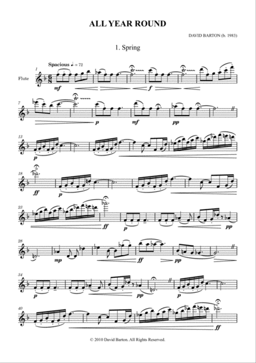 All Year Round Flute Solo scores gallery preview page 3
