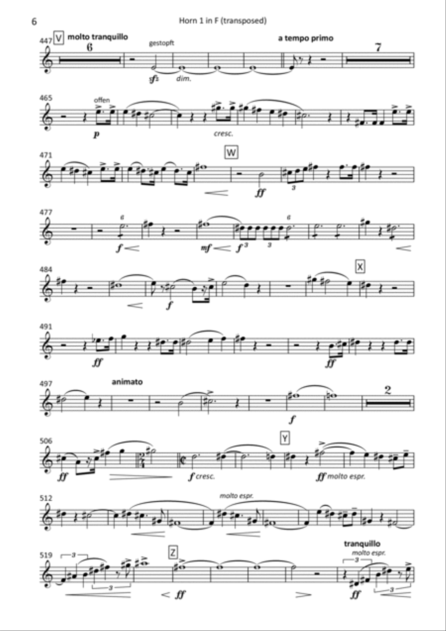Don Juan - transposed horn parts (1-4) Horn Solo scores gallery preview page 6