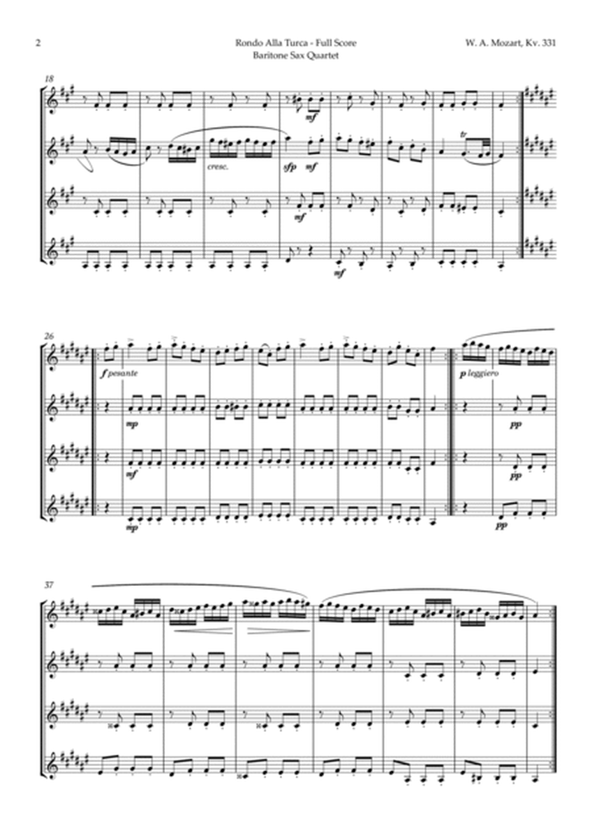 Rondo Alla Turca by Mozart for Baritone Sax Quartet image number null