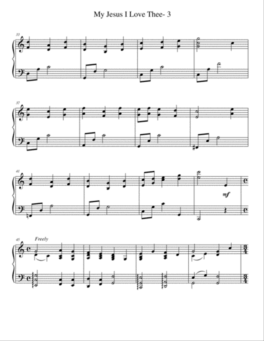 My Jesus I Love Thee Piano Solo scores gallery preview page 3