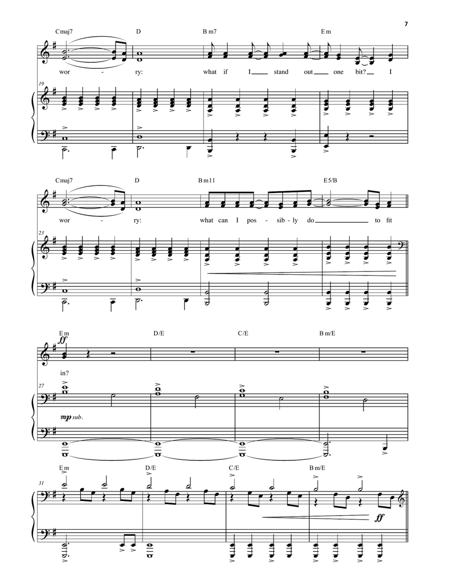 In (from Carrie The Musical) Piano, Vocal scores gallery preview page 2