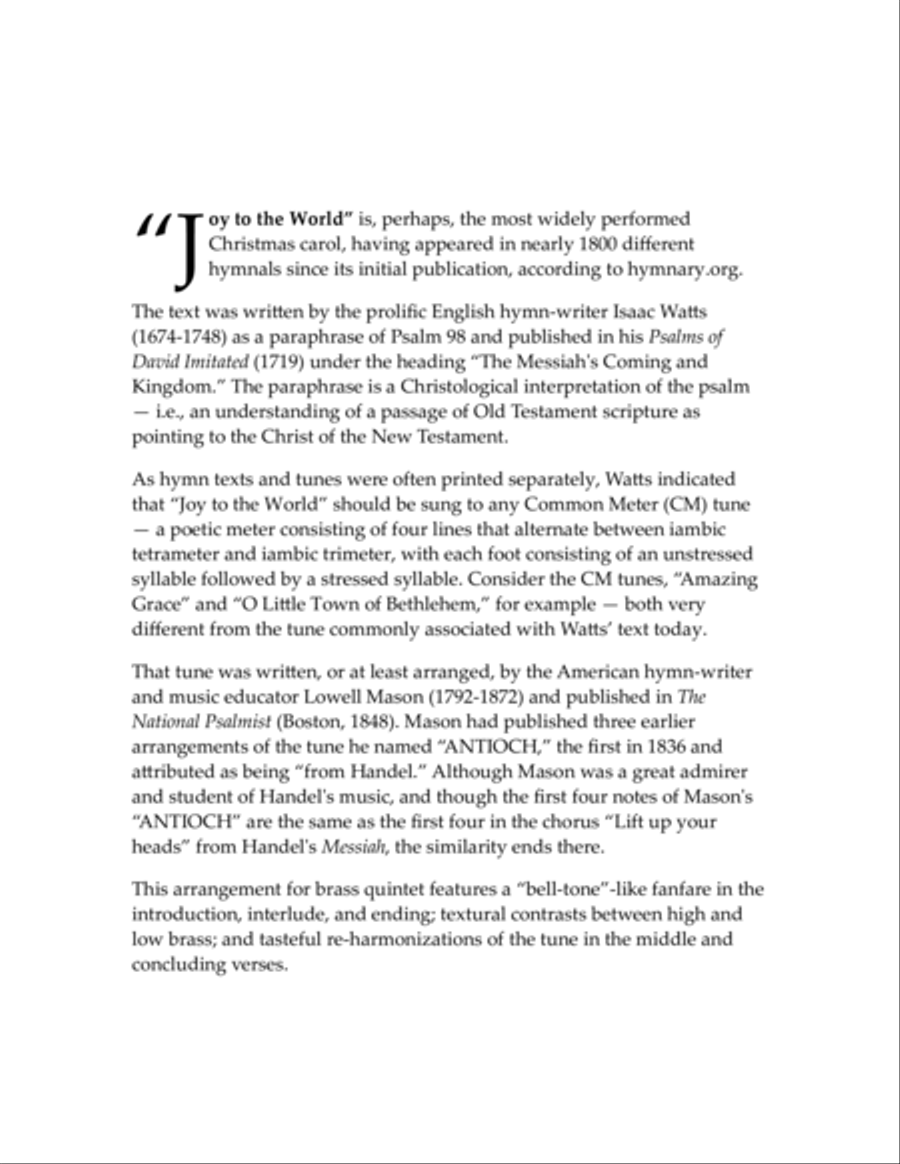 Joy to the World — brass quintet Brass Quintet scores gallery preview page 2