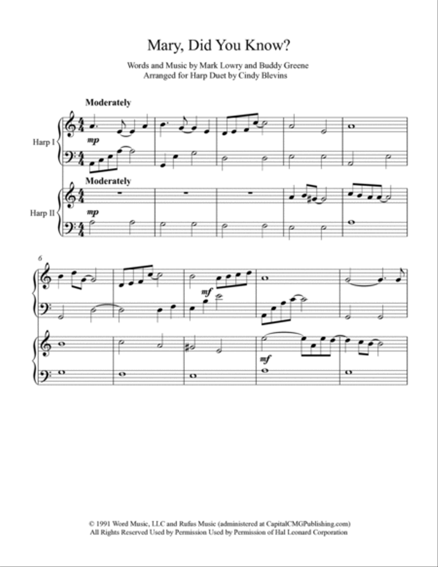 Mary, Did You Know? Harp scores gallery preview page 2