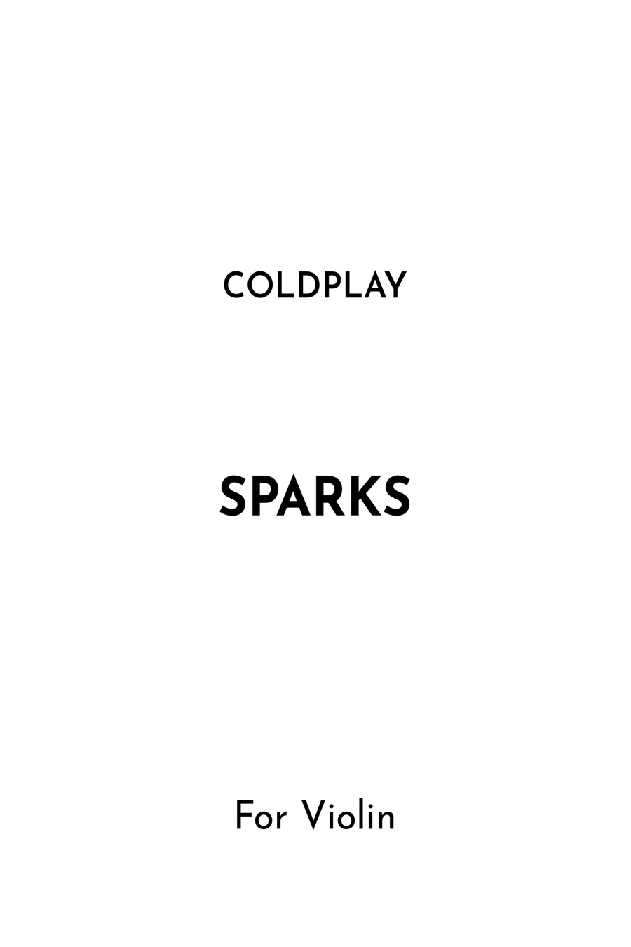Sparks Violin Solo scores gallery preview page 1