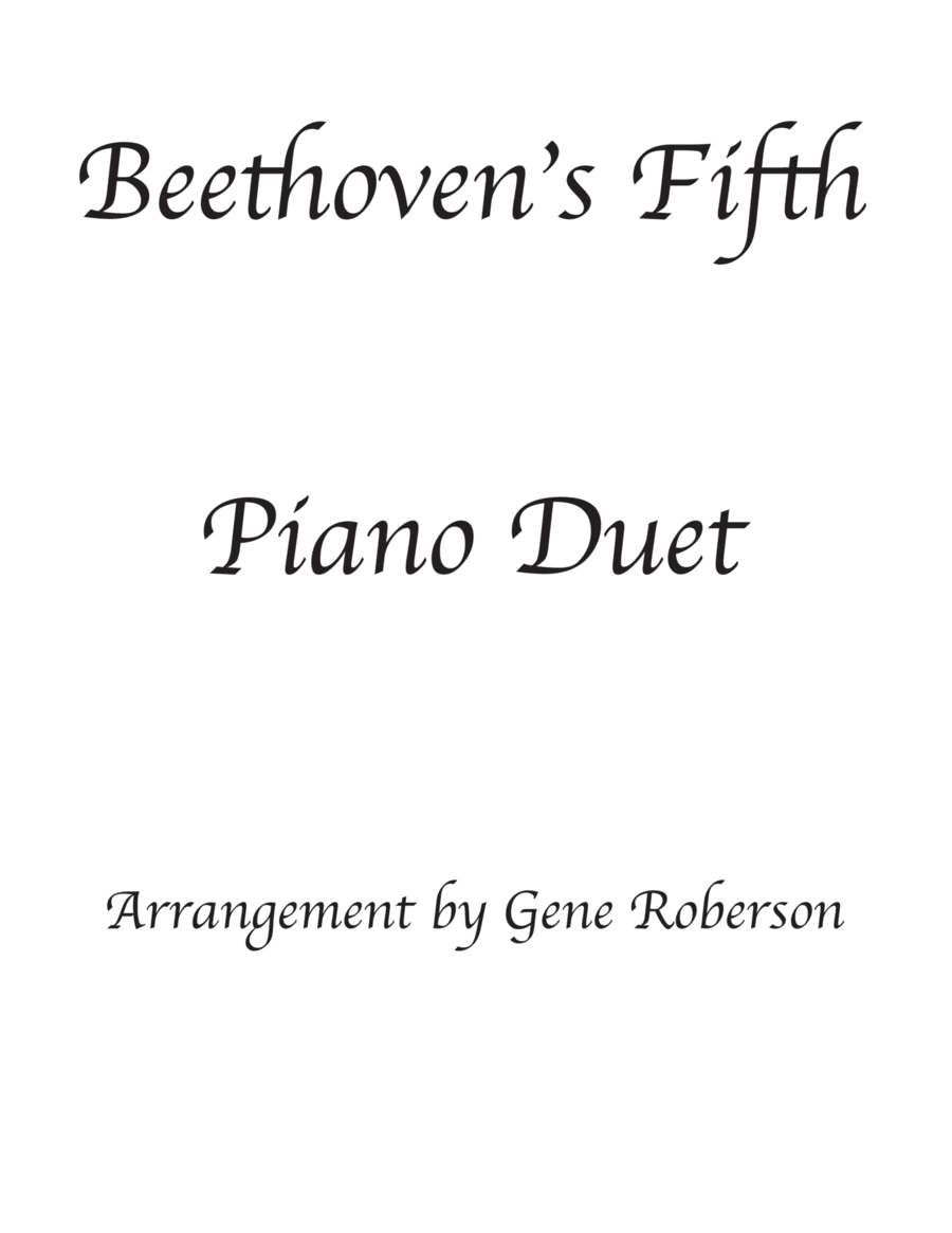 Beethoven's Fifth Theme Piano Four Hands image number null
