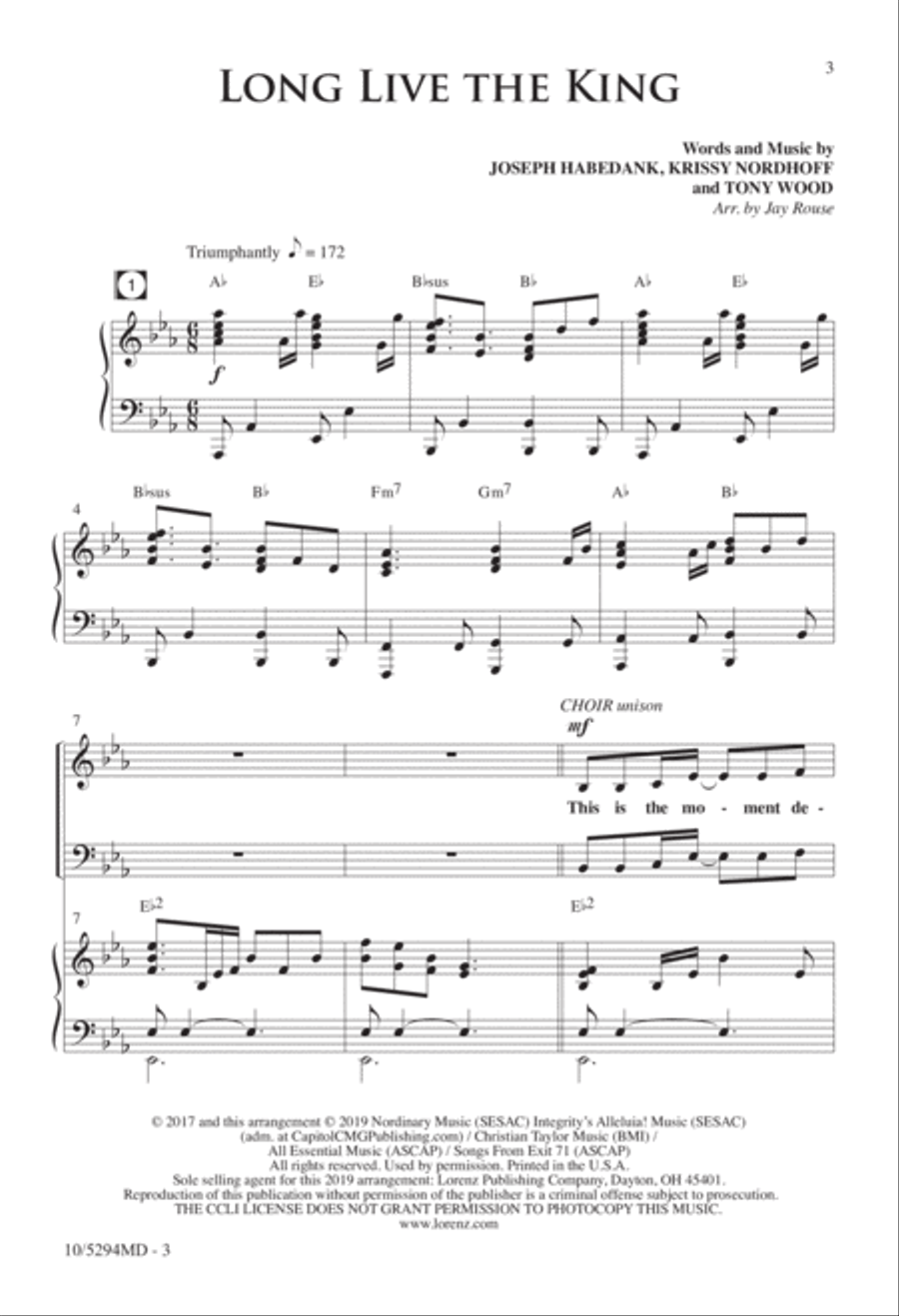 Long Live the King Long Live the King 4-Part scores gallery preview page 2