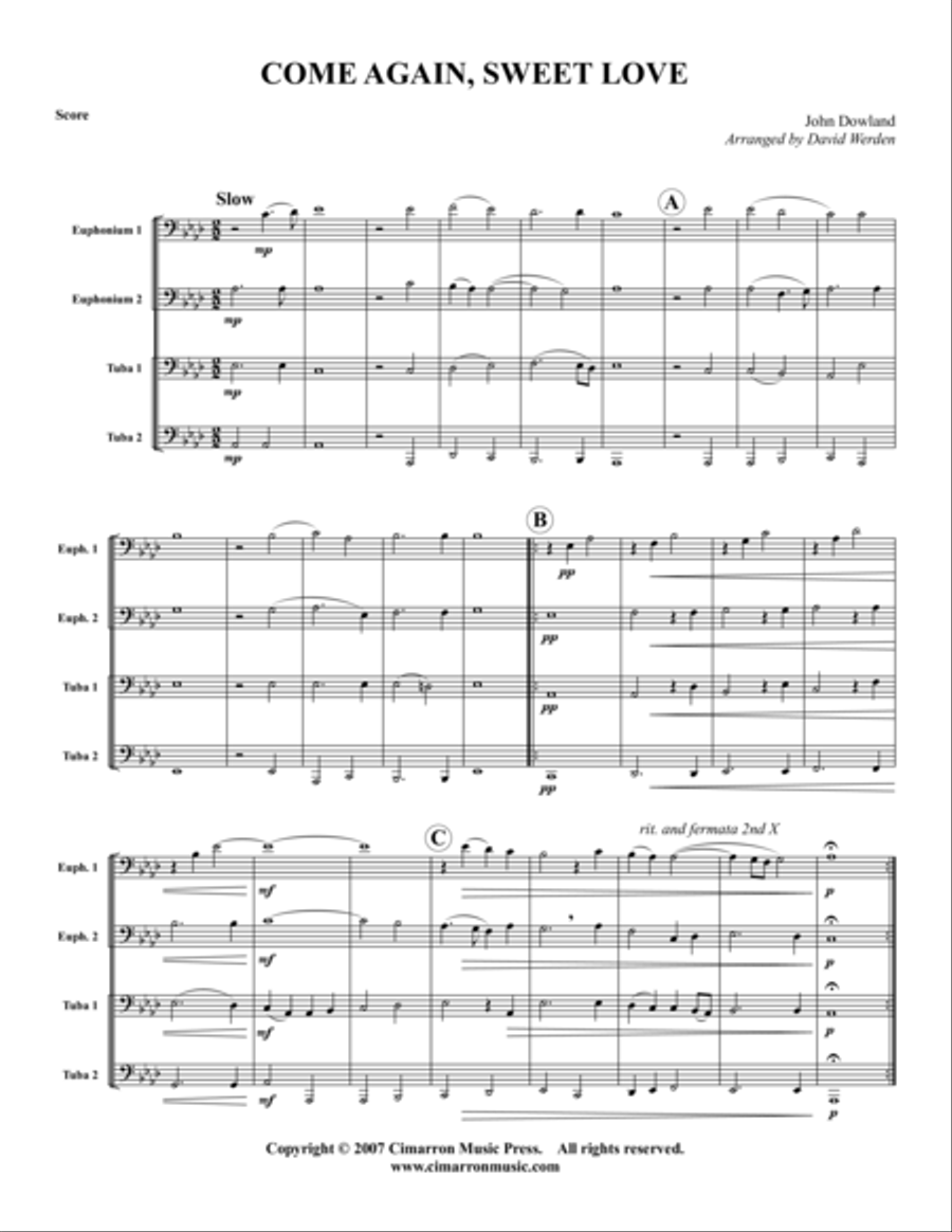 Come Again, Sweet Love Come Again, Sweet Love EETT scores gallery preview page 2