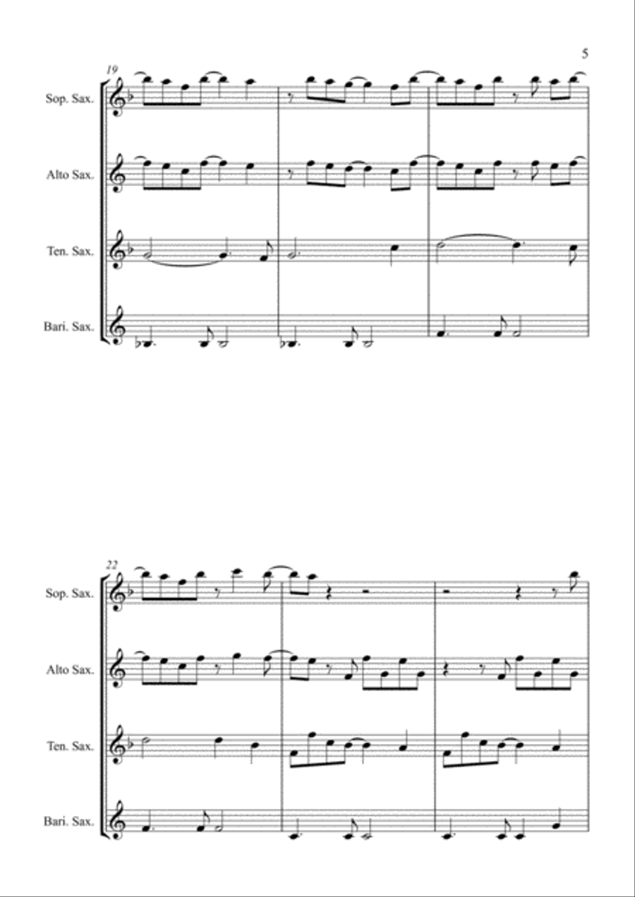 Sweet Child O' Mine Sweet Child O' Mine Saxophone Quartet scores gallery preview page 5