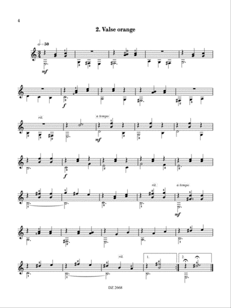 6 mini valses Classical Guitar scores gallery preview page 4