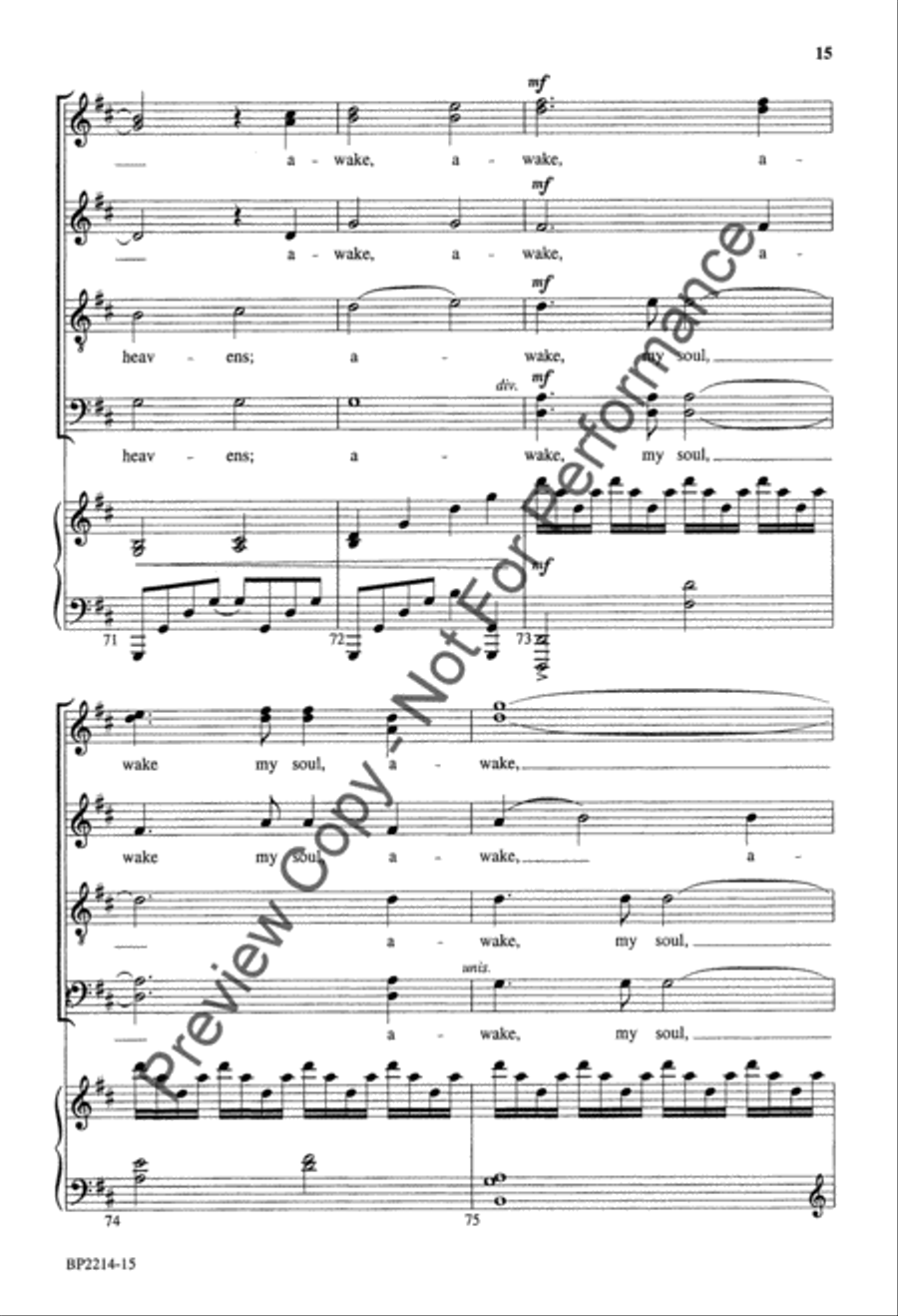 Awake, My Soul - Hagenberg 4-Part scores gallery preview page 14