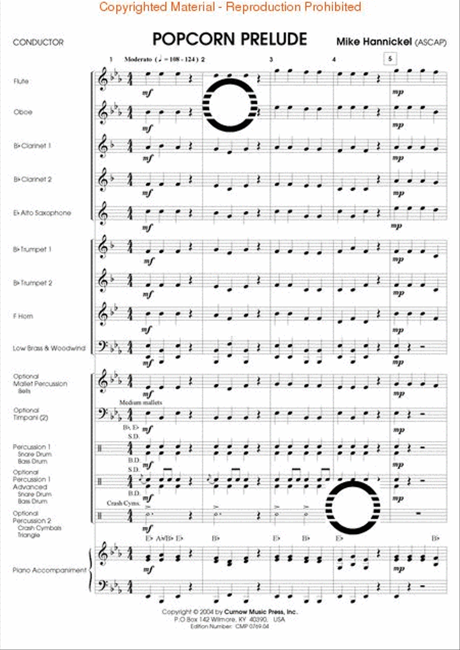 Popcorn Prelude Concert Band scores gallery preview page 2