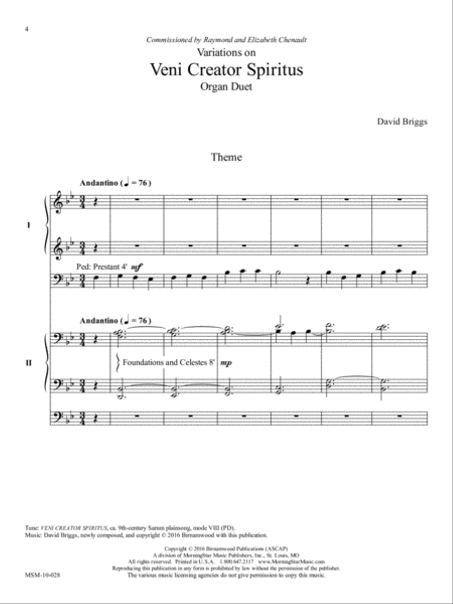 Variations on Veni Creator Spiritus Organ scores gallery preview page 2