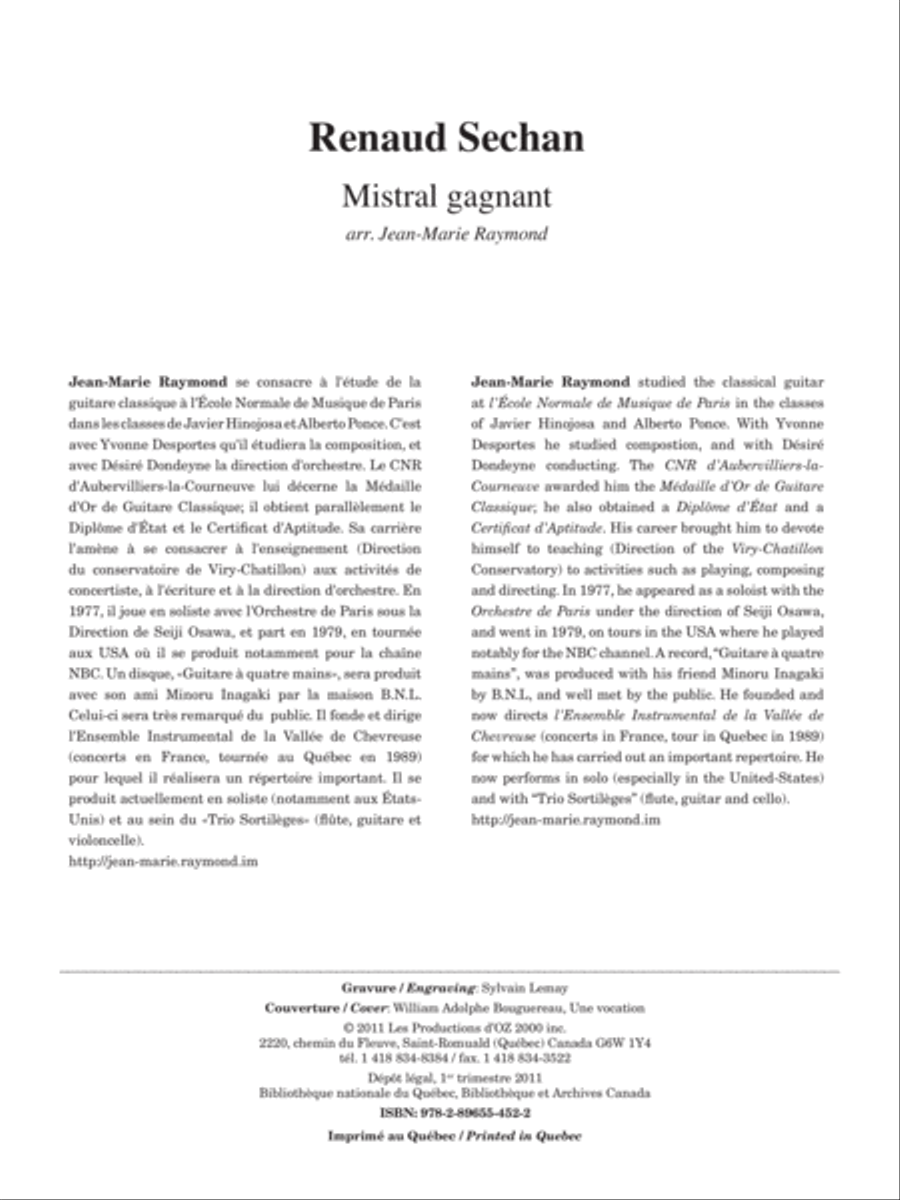 Mistral gagnant Classical Guitar scores gallery preview page 2