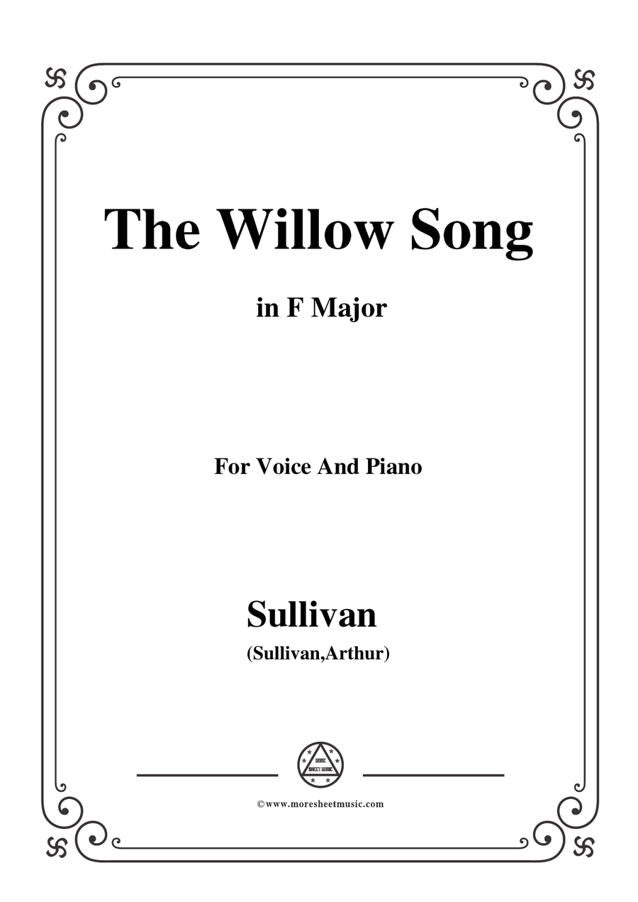 Sullivan-The Willow Song in F Major, for Voice and Piano Piano, Vocal scores gallery preview page 1