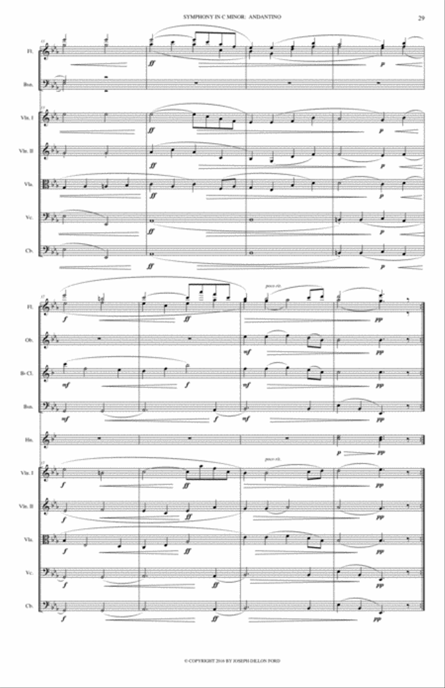 Symphony in C MINOR - The Fitch Symphony - 2nd movement (Andantino) Full Orchestra scores gallery preview page 3