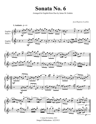 Loeillet: Sonata No. 6 for English Horn Duo
