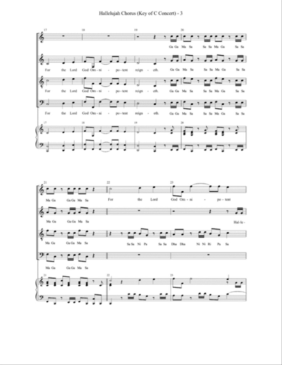 Eastern Hallelujah Chorus 4-Part scores gallery preview page 3