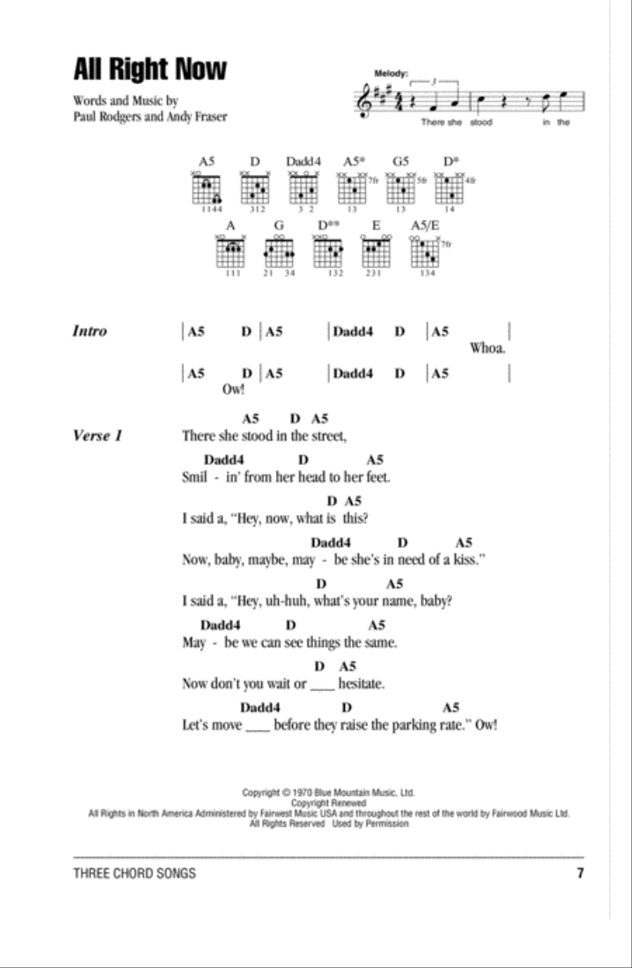 All Right Now All Right Now Acoustic Guitar scores gallery preview page 1
