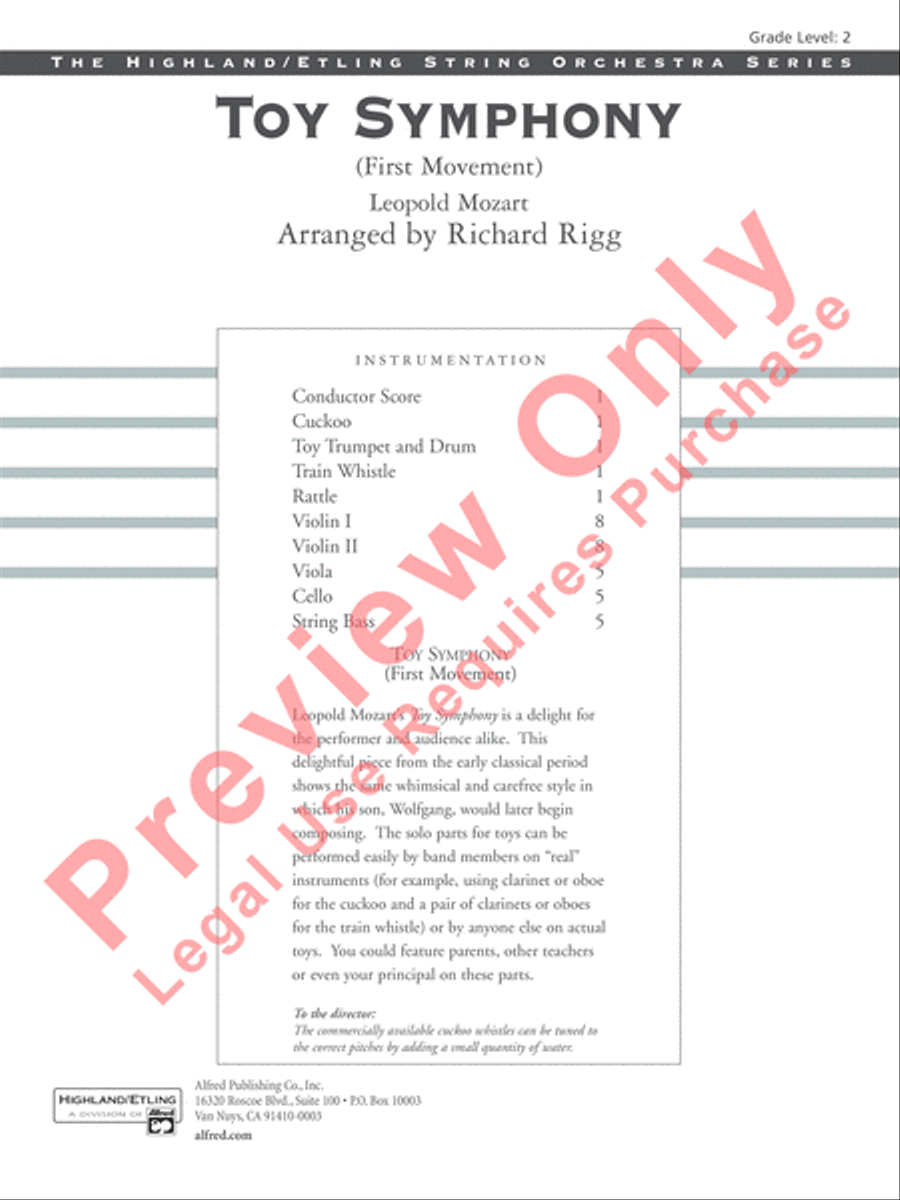 Toy Symphony String Orchestra scores gallery preview page 2