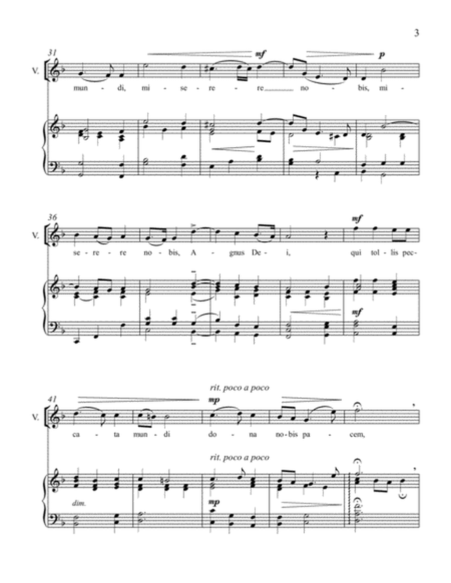 Agnus Dei for High or Medium Voice, Flute Solo and Piano image number null