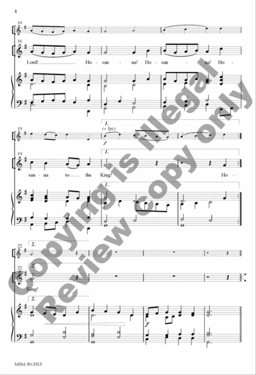 Hosanna, Hosanna! 4-Part scores gallery preview page 4