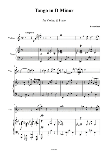 Tango in D Minor for Violino & Piano