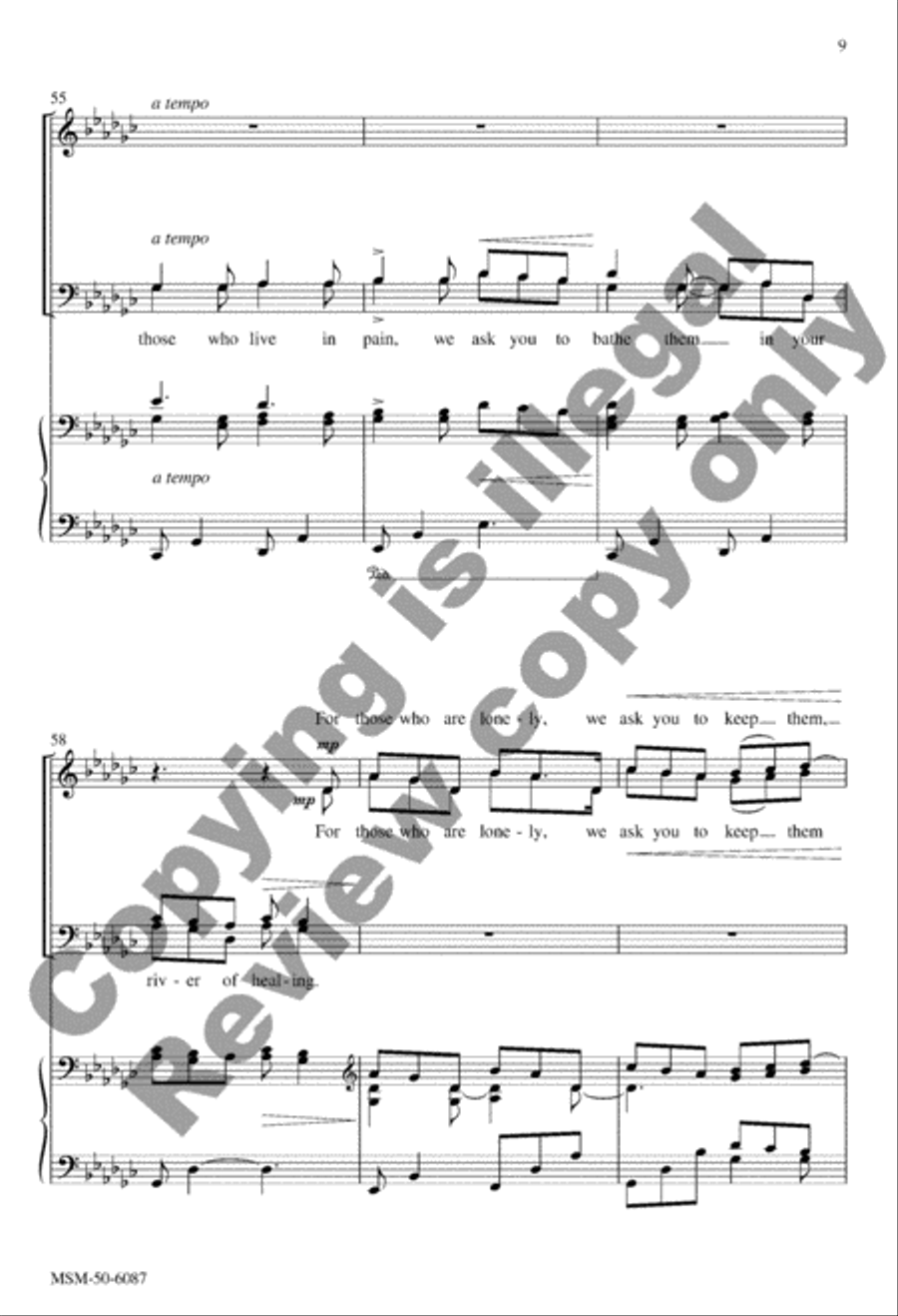 Maya's Prayer for Peace 4-Part scores gallery preview page 9
