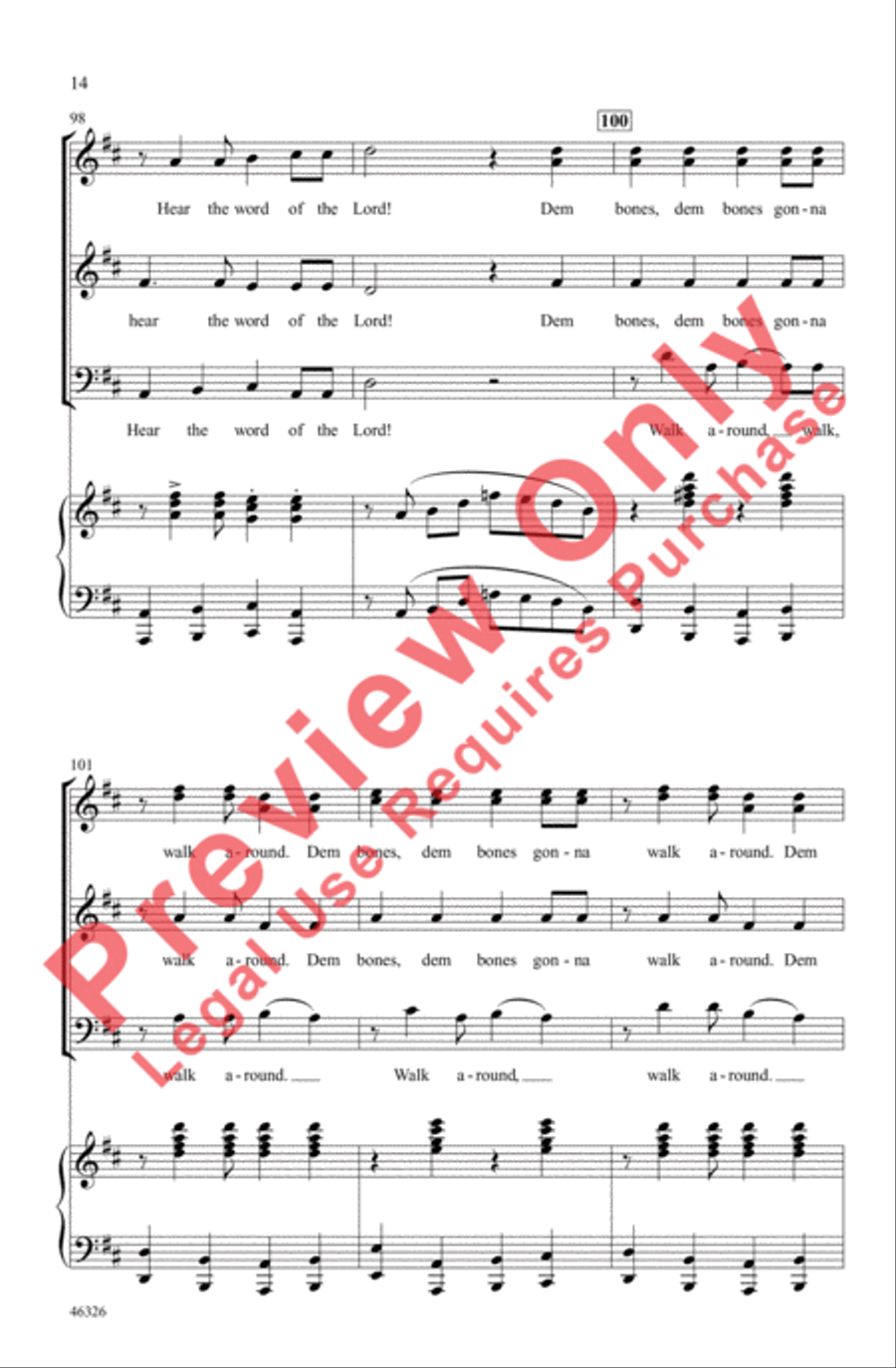 Dry Bones 3-Part scores gallery preview page 14