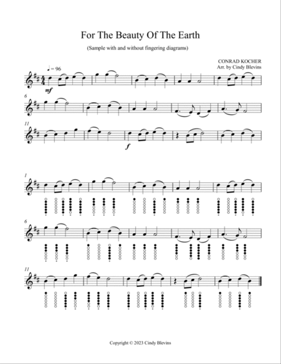 13 Hymns and Patriotic Songs, Solo Tin Whistle Tin Whistle scores gallery preview page 3