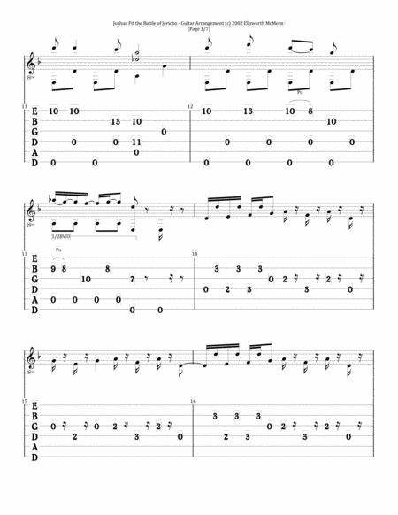Joshua Fit the Battle of Jericho (For Fingerstyle Guitar Tuned Drop D) image number null