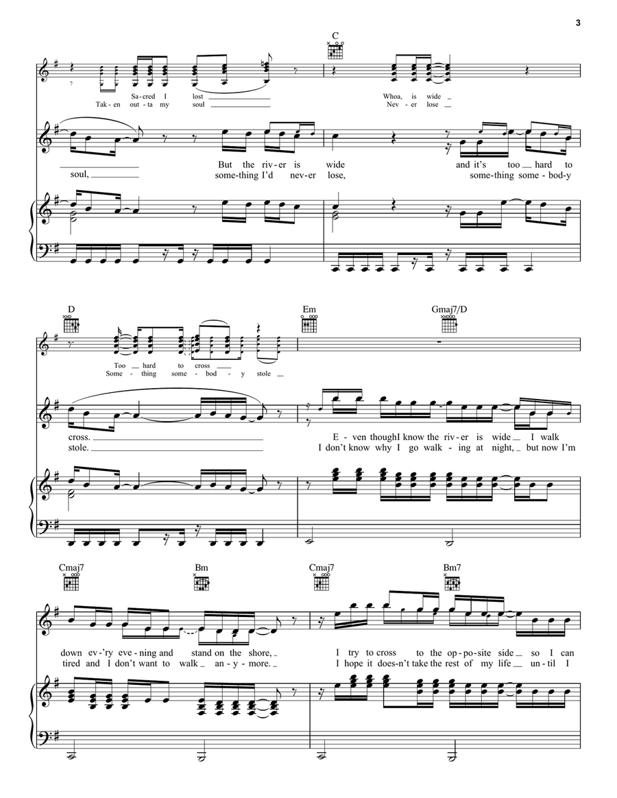 The River Of Dreams Piano, Vocal, Guitar scores gallery preview page 3