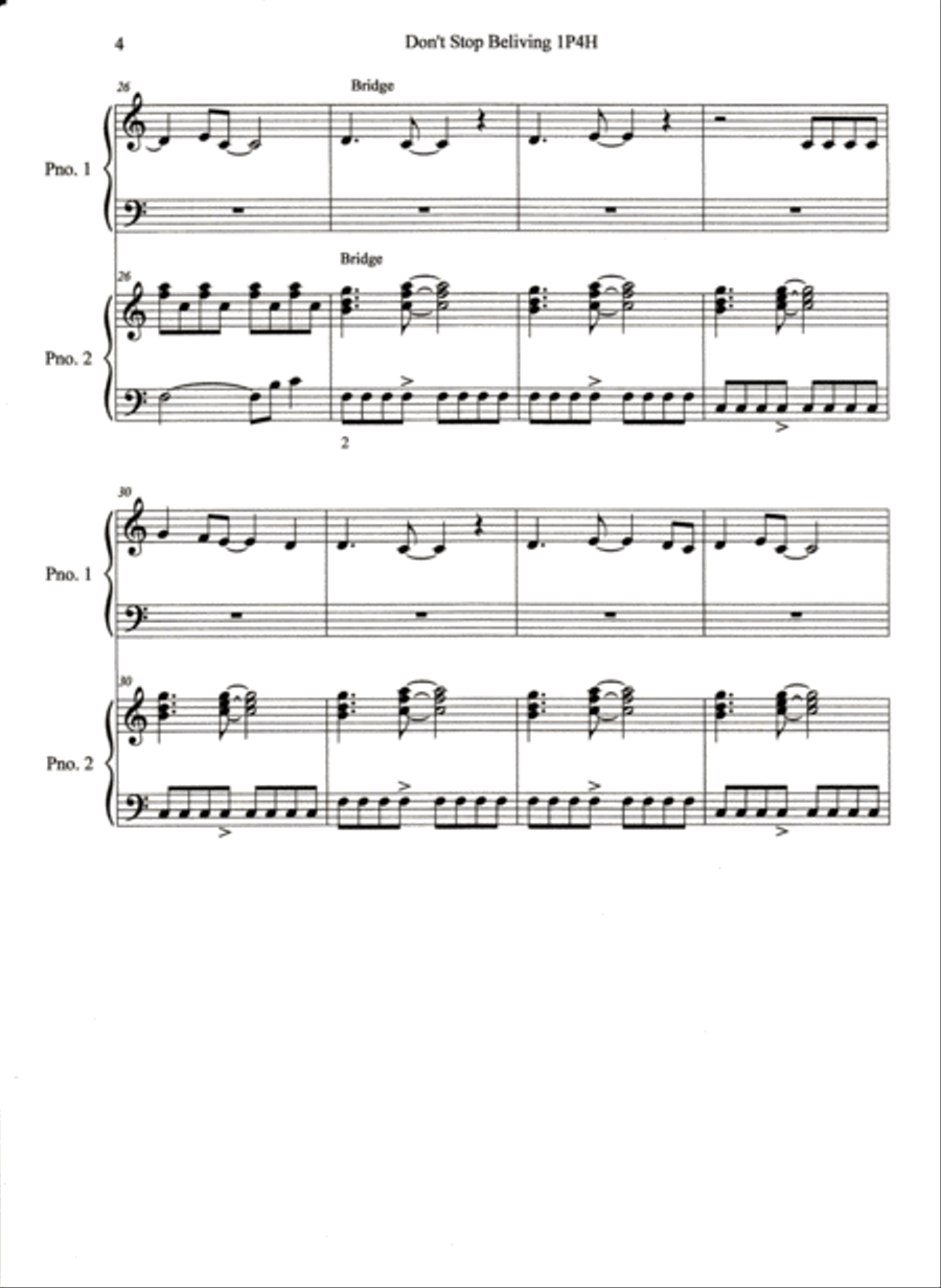 Don't Stop Believin' Easy Piano scores gallery preview page 5
