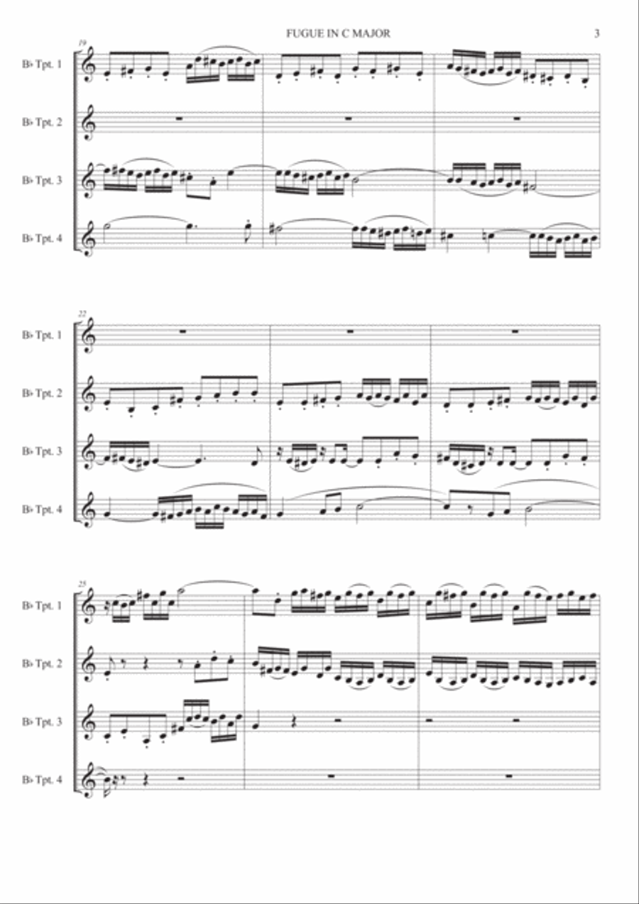 Fugue in C major - Trumpet quartet Fugue in C major - Trumpet quartet Brass Quartet scores gallery preview page 4