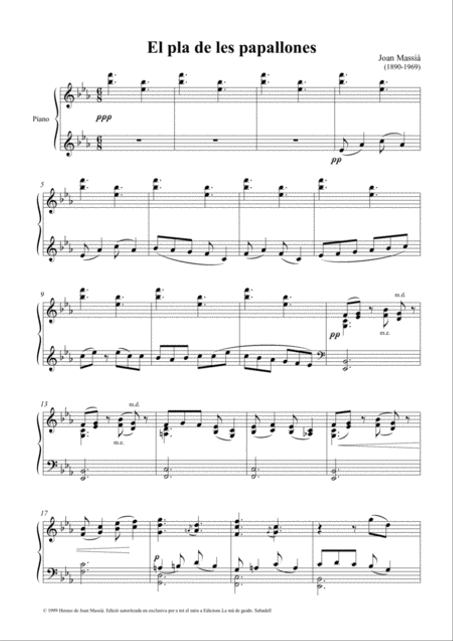El pla de les papallones El pla de les papallones Piano Solo scores gallery preview page 5