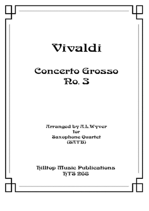 Book cover for Concerto Grosso No. 3 arr. saxophone quartet