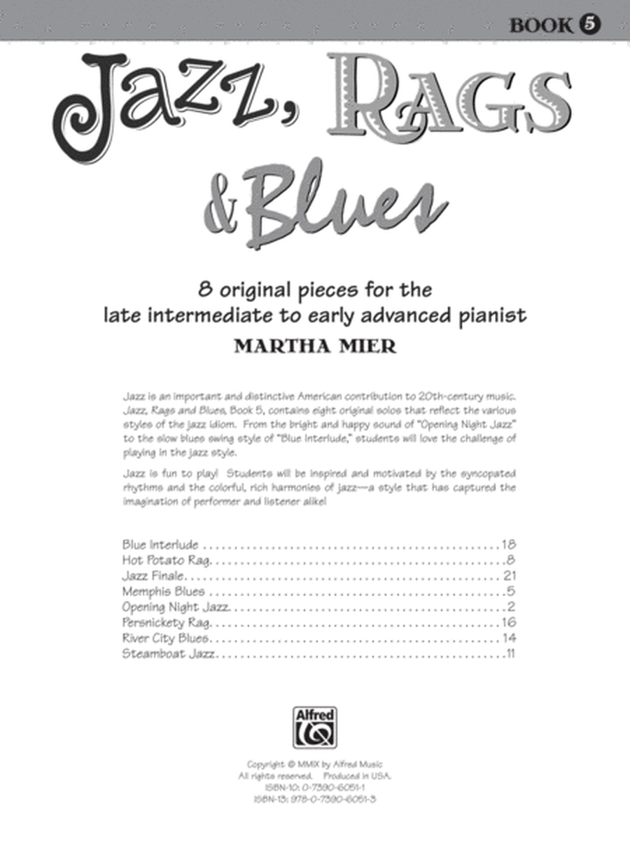 Jazz, Rags & Blues, Book 5 image number null