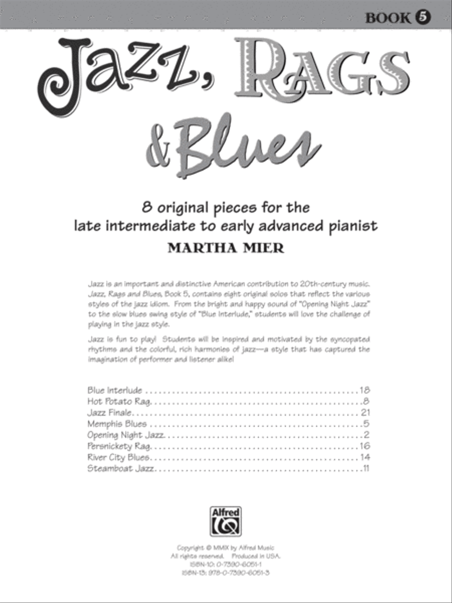 Jazz, Rags & Blues, Book 5 image number null