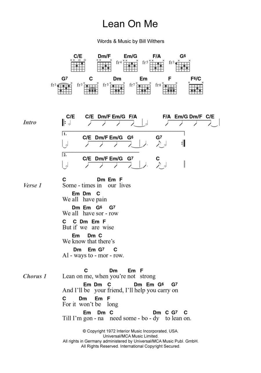 Lean On Me Electric Guitar scores gallery preview page 1