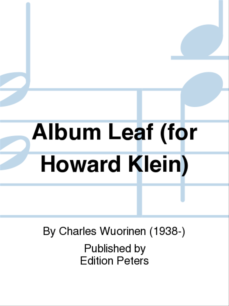 Album Leaf for Howard Klein Piano Solo scores gallery preview page 1