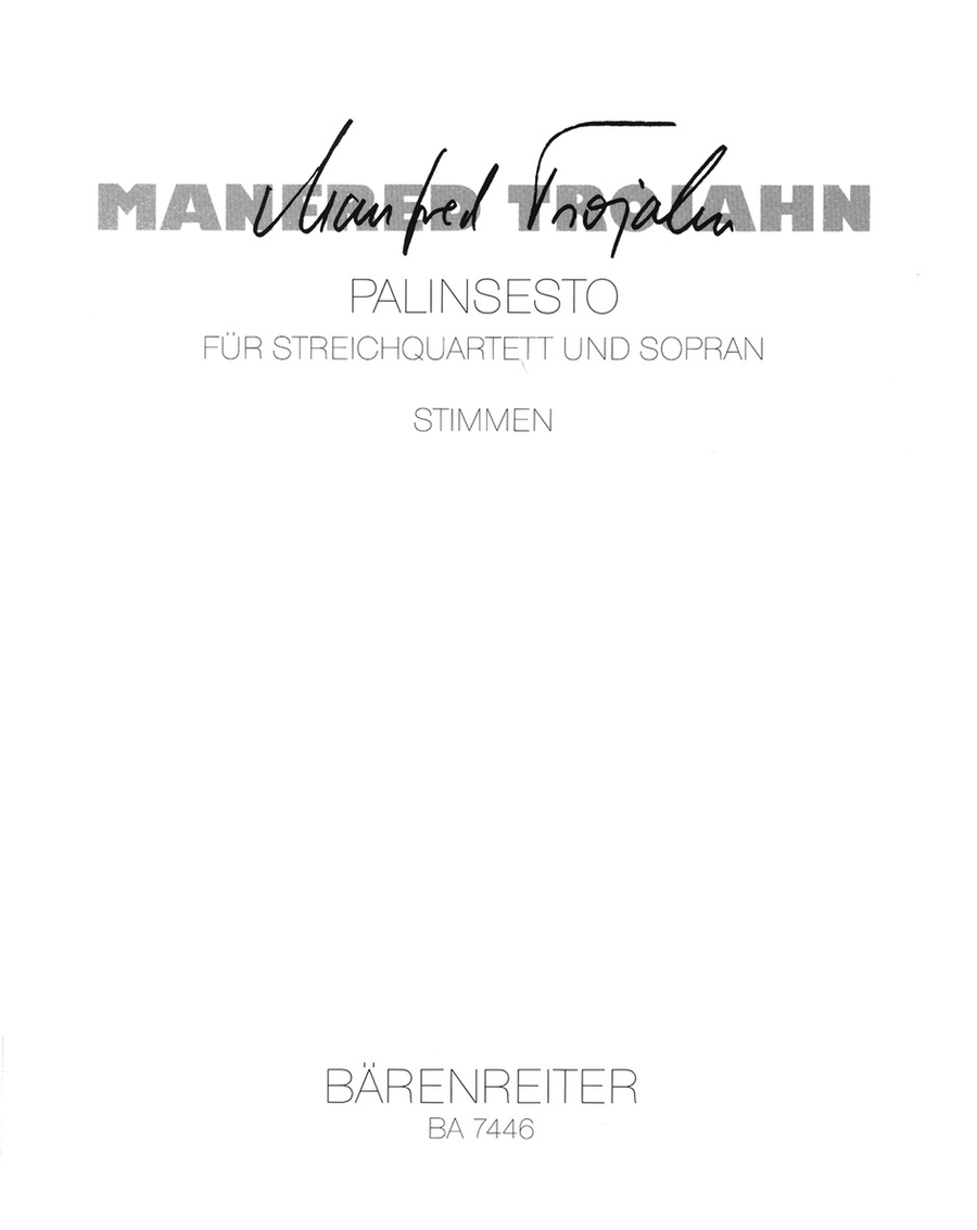 Palinsesto für Streichquartett und Sopran (1996) Soprano Voice scores gallery preview page 1