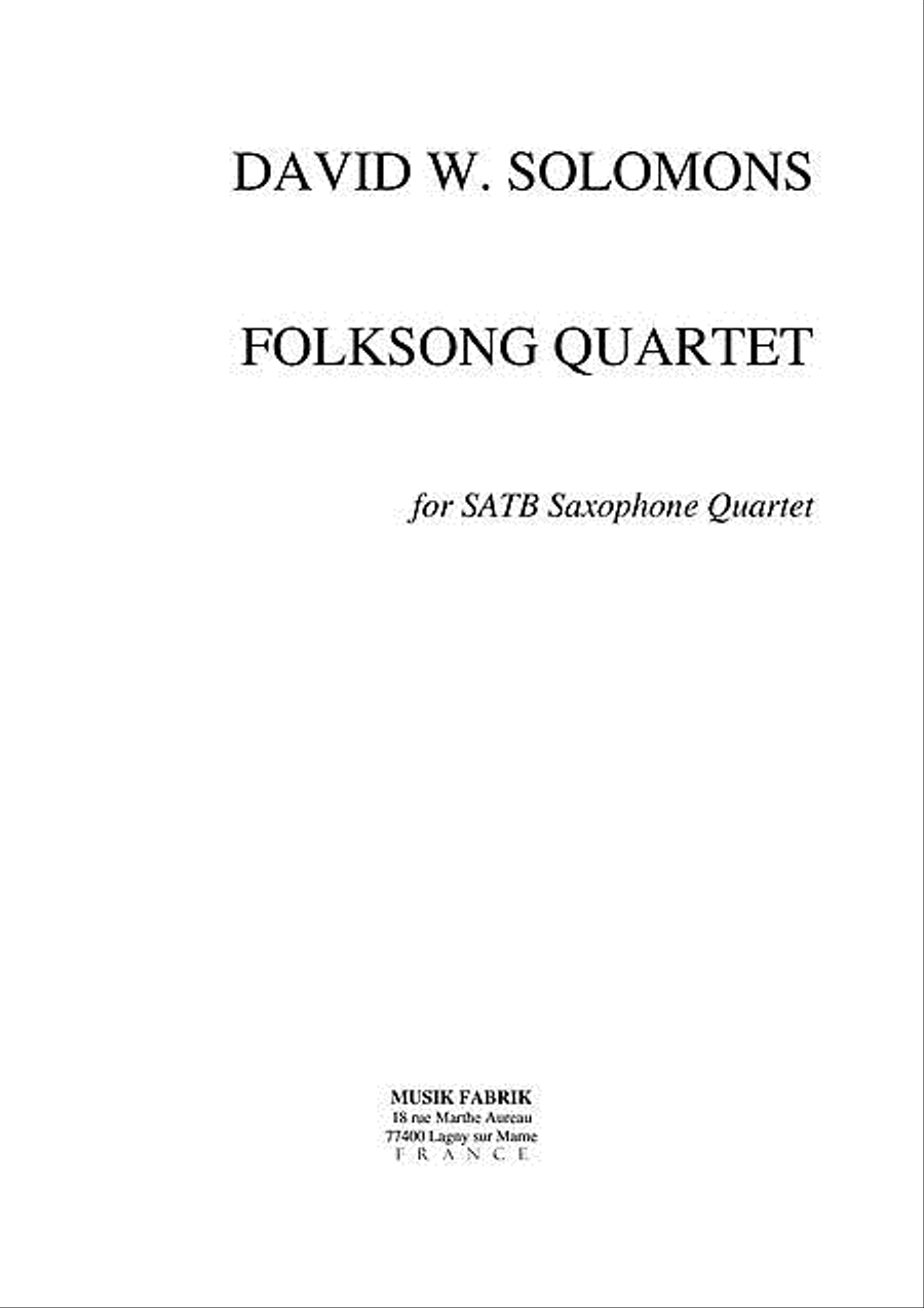 A Folksong Wedding Saxophone Quartet scores gallery preview page 1