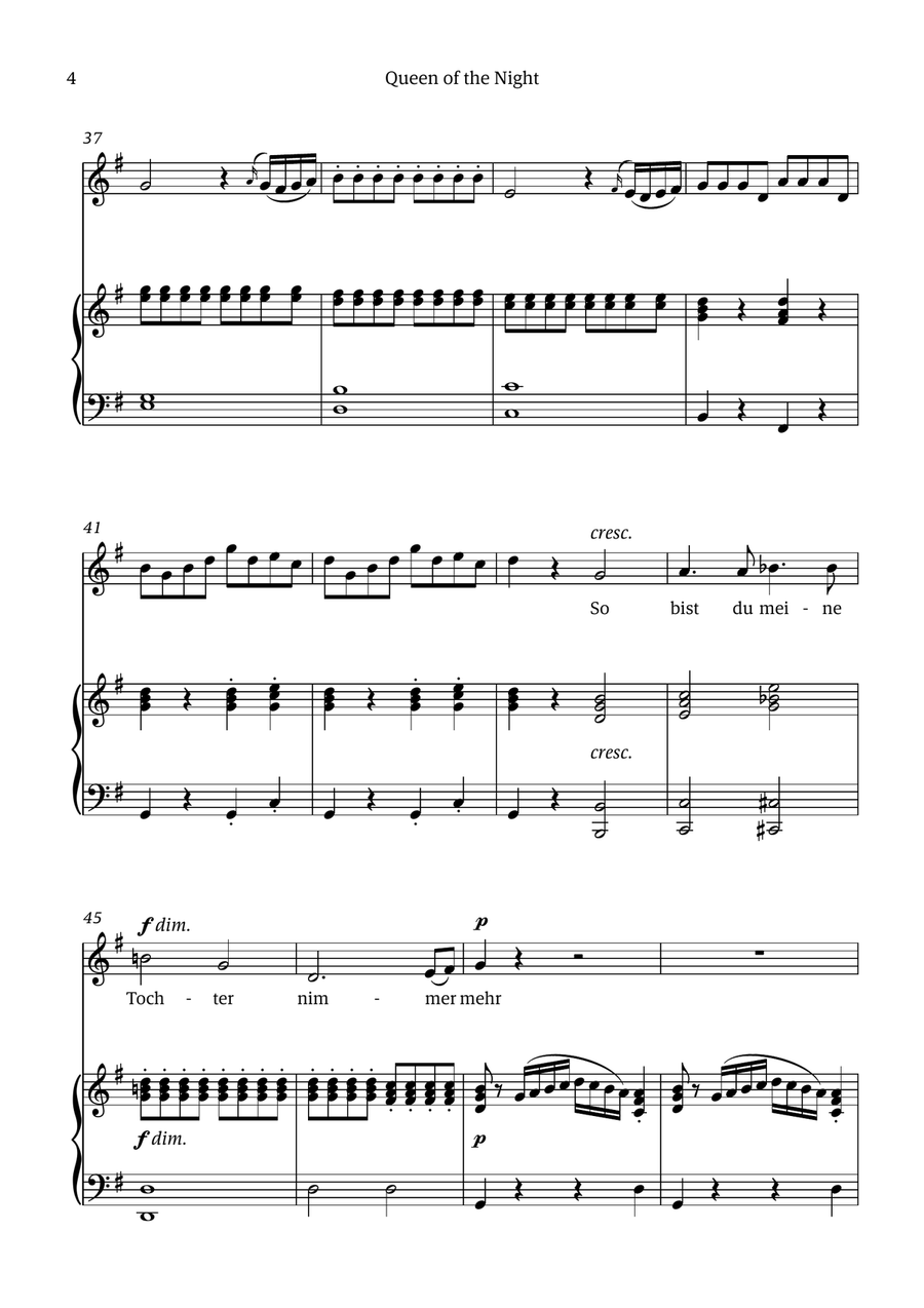 Queen of the Night (aria) - for ALTO in E minor Chamber Music scores gallery preview page 4