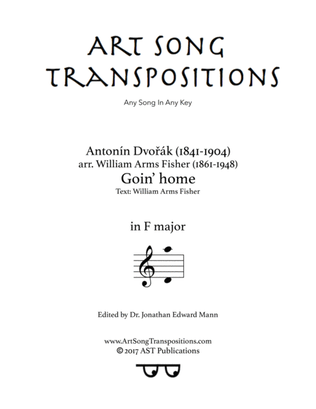 DVOŘÁK/FISHER: Goin' home (transposed to F major)