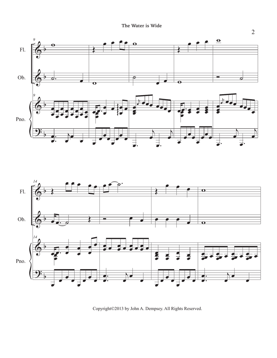 The Water is Wide (Trio for Flute, Oboe and Piano) Small Ensemble scores gallery preview page 6