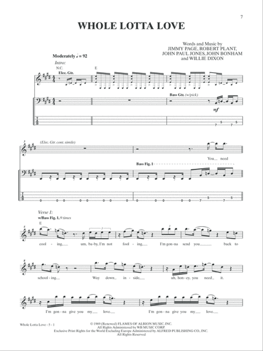 Led Zeppelin -- II Platinum Bass Guitar Bass Guitar Tablature scores gallery preview page 4