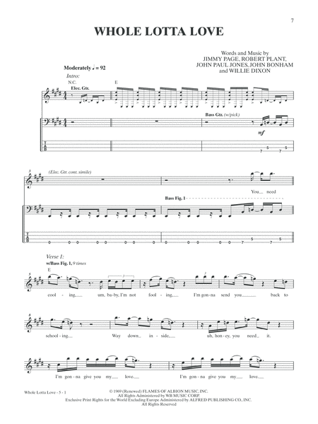Led Zeppelin -- II Platinum Bass Guitar