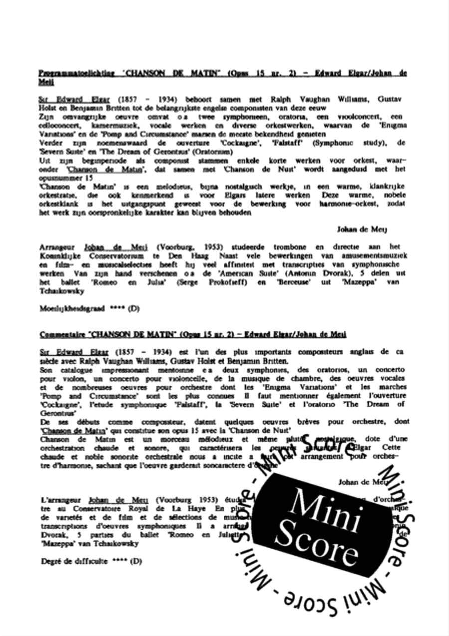 Chanson de Matin Concert Band scores gallery preview page 23