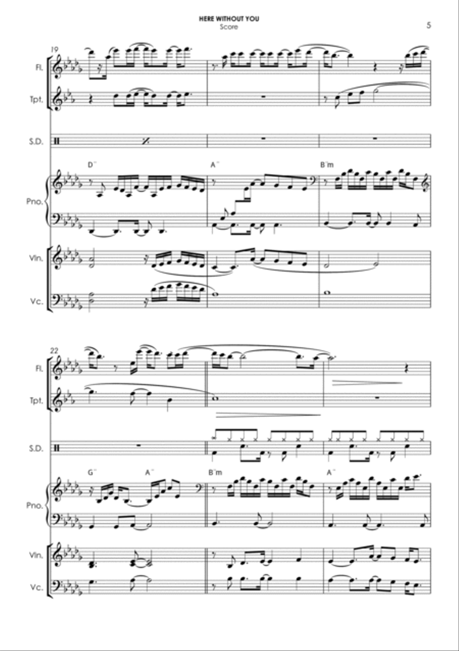 Here Without You Small Ensemble scores gallery preview page 5